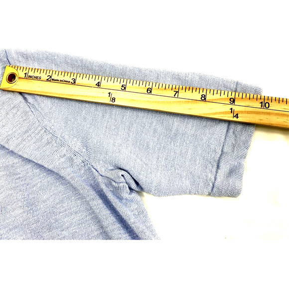 J. Jill Cardigan Sweater Womens XS Light Blue Short‎ Sleeve Linen Blend Coastal - Picture 8 of 10